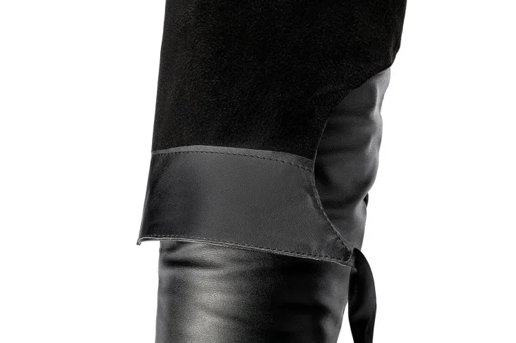 Женские сапоги новые осенние и зимние модные женские сапоги выше колена на высоком каблуке, с острым носком, на шнуровке, большие размеры 34-48, высота 12 см