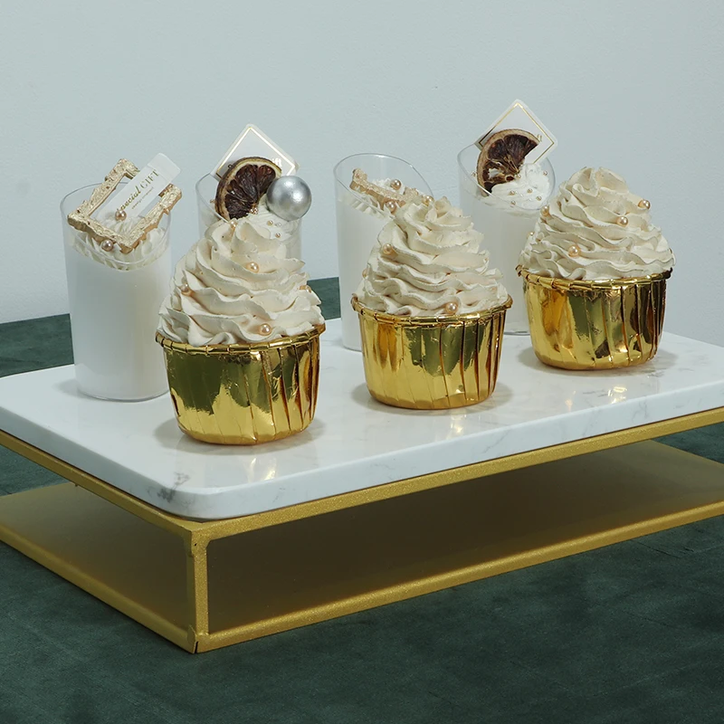 White Gold Marble Cake Stands Sets for Wedding Birthday Baby Shower Meeting Bussiness Party Tableware Dessert Tray