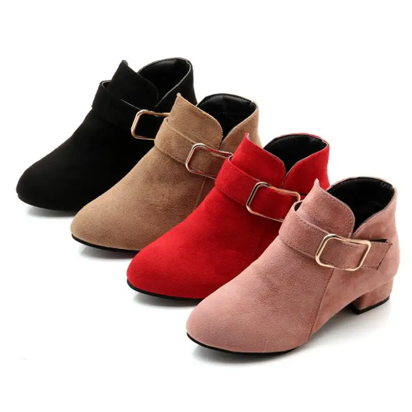 Модная одежда для девочек; кожаная спортивная обувь для детей детские, средней каблуке теплые сапоги короткие мягкая подошва зимняя обувь для принцесс; детские кроссовки