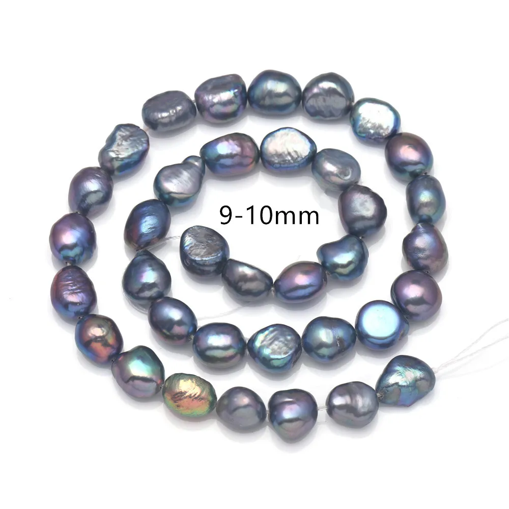 3-10mm Barock Perle Pfau Blau Natürliche Echt Perle Für Halskette Ohrring Armband Schmuck Machen 14" – Detail 12