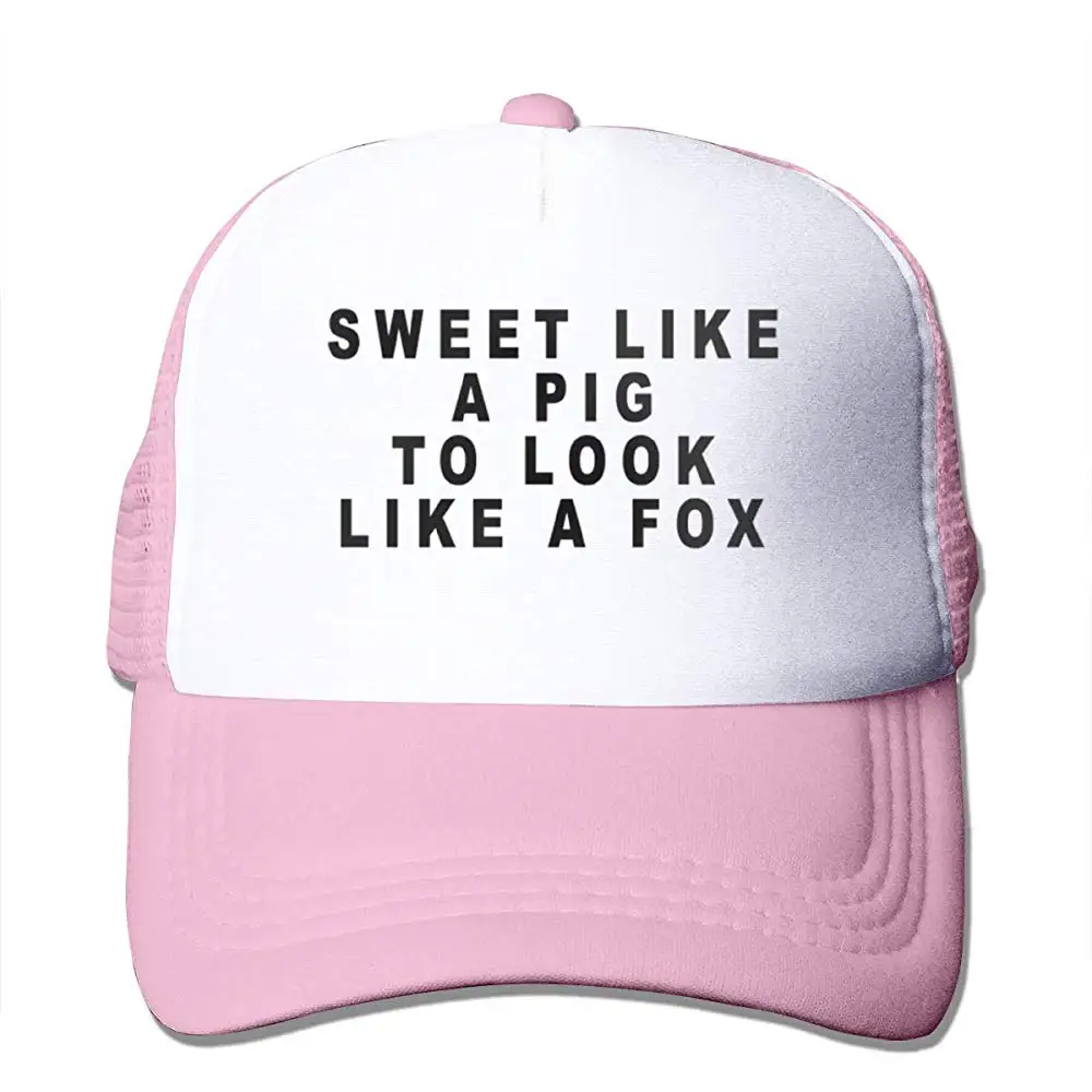 Пот, как свинья, выглядеть как лиса сетки Бейсболка унисекс Дальнобойщик стиль шапки розовый