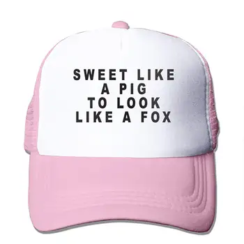 

Sweat Like A Pig, Look Like A Fox Mesh Baseball Cap Unisex Trucker Style Hats Pink