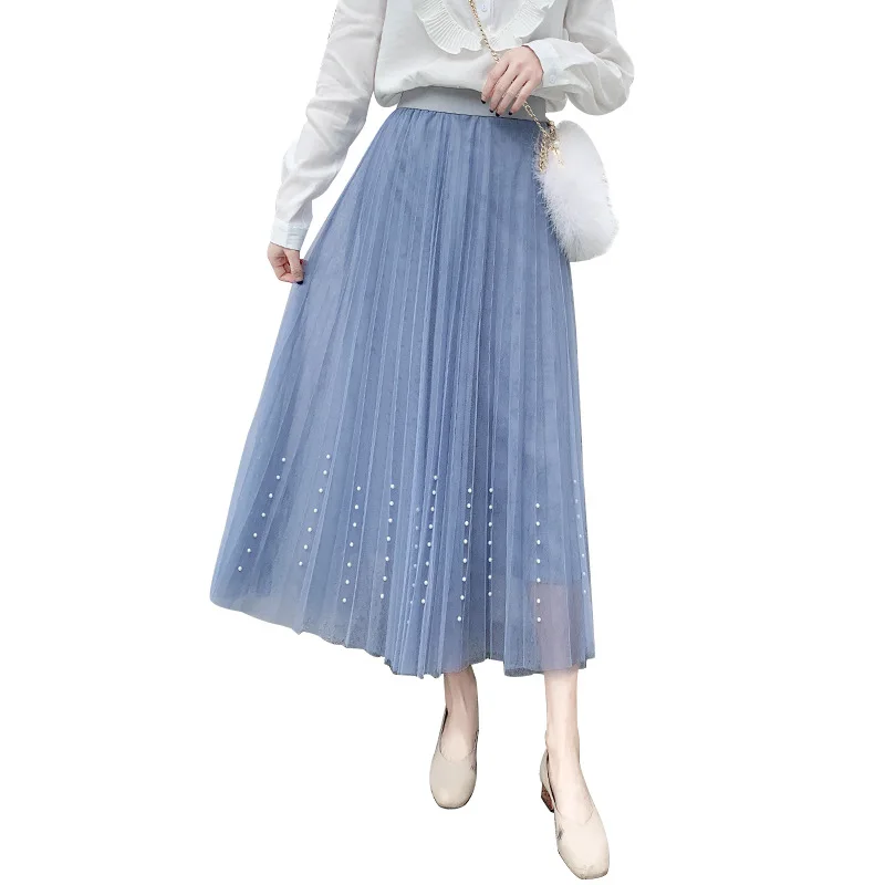 Стиль, женская плиссированная юбка с бисером, женские модные милые юбки, Femme Jupe