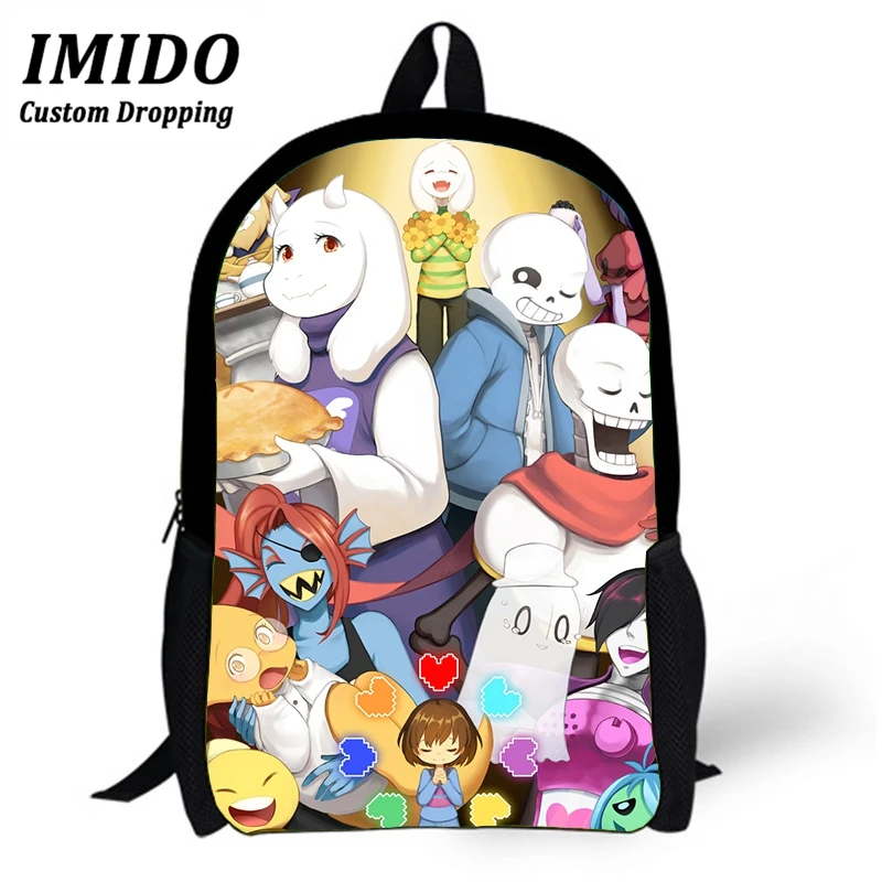 IMIDO детская школьная сумка рюкзак аниме Undertale Sans Frisk Chara напечатанные дорожные сумки большой емкости школьные рюкзаки сумки для книг - Цвет: WLL3717