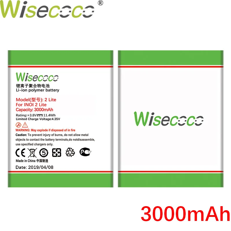 Wisecoco 2 шт. 3000 мАч Новая батарея для телефона inei 2 Lite INOI2 Lite Высокое качество батарея+ номер отслеживания