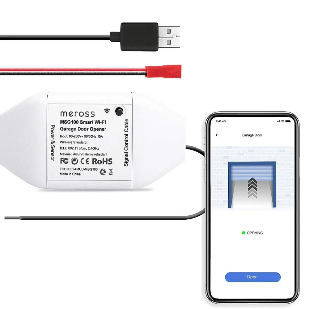 Meross Smart Wi Fi Garage Door Opener App Control Compatible