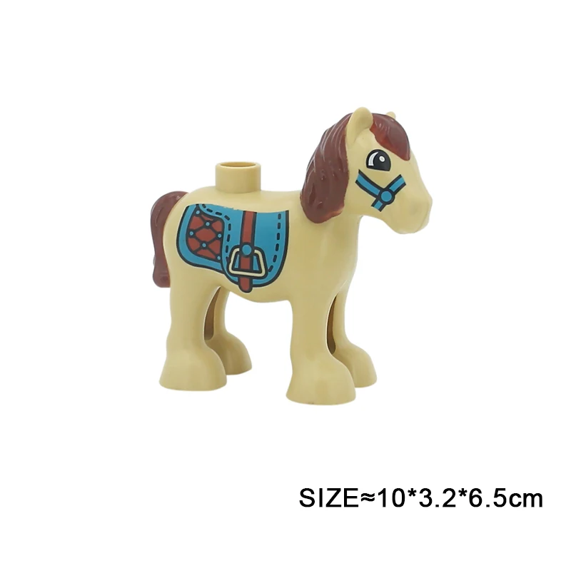 Big Size Building Blocks Animal Accessories Farm Figures Pig Rabbit Chicken Duck Dog Cat Bird horse Cow Sheep DIY Toys Gifts