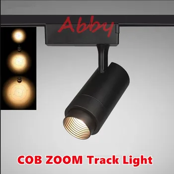 

High Quality LED Track Rail Spotlight 15W/25W/35W CREE COB ZOOM Track Lamps Commercial and Residential Lighting 10PCS/Lot