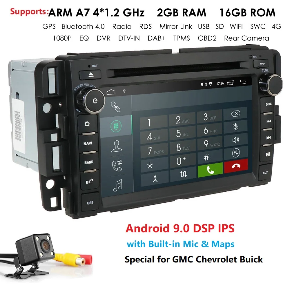 Android 9,0 " автомобильное радио стерео gps для GMC Chevrolet Chevy Yukon Sierra Acadia l OBD RDS DTV TPMS DVR USB CAM SWC Mirror Link 4G