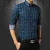 Plus Size 5XL 2022 New Autumn Fashion Men's Social Shirt Slim Fit Long Sleeve Plaid Shirt Men Cotton Casual Brand Men's Clothes ► Photo 2/6