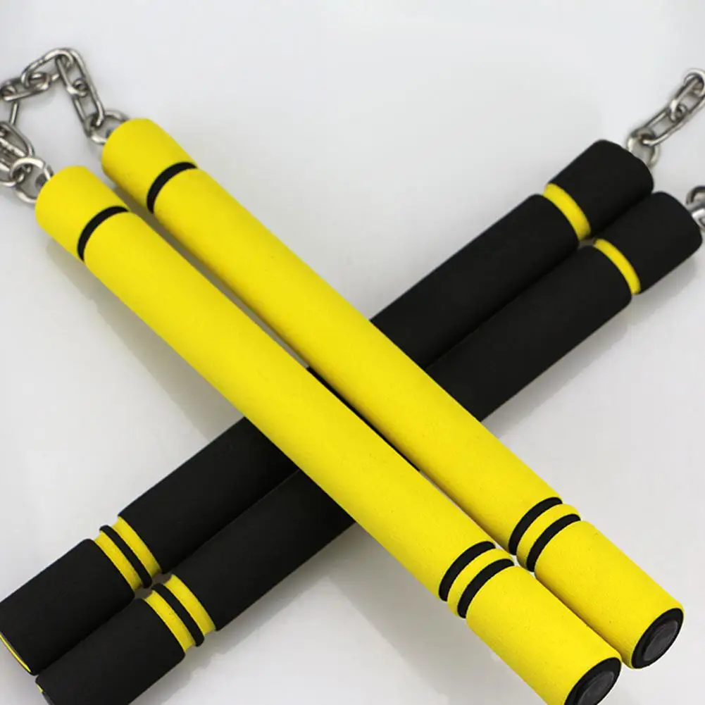 Kuulee предохранительная Пена Nunchakus губка двойная дубинка с цепочкой из нержавеющей стали