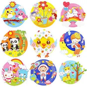 

24 Models Children 3D DIY Handmade Toys Paper Plate Sticker Material EVA Sticker Kids Kindergarten Art Craft Educational Toys