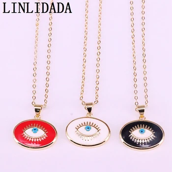 

8Pcs wholesale Fashion Jewelry Oval Eye and Enamel Pendant Necklaces