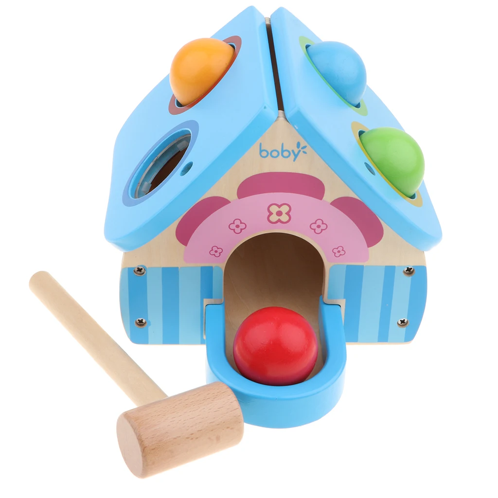 Montessori Ball Hammering Digital Clock Beads Counting Baby Toddler Preschool Early Learning Toy Play Activity