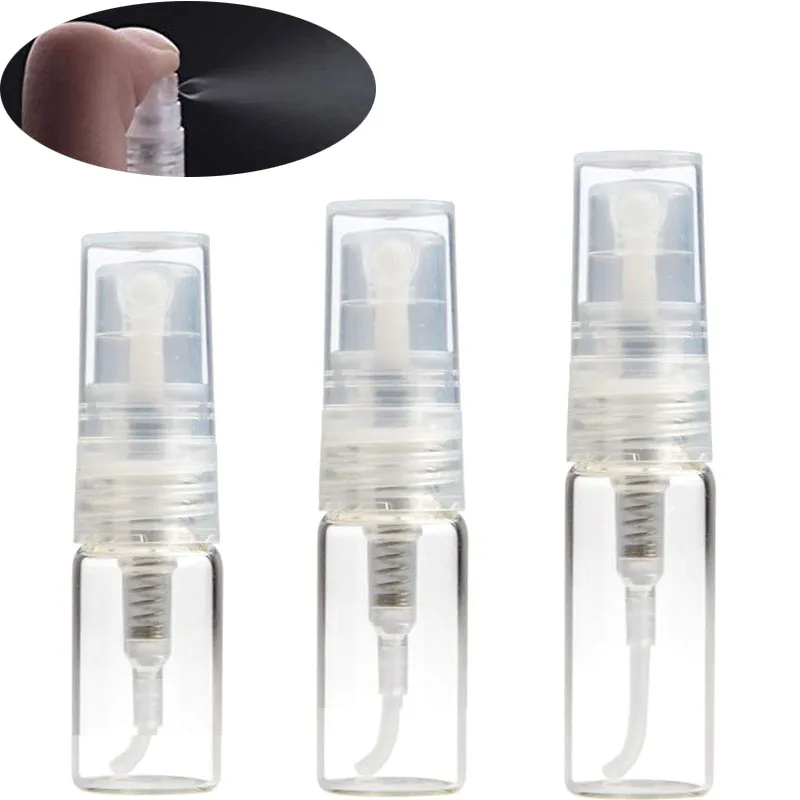 

300pcs Refillable 2ml 3ml 5ml Mini Empty Essential oil Glass Spray Bottle Perfume Bottles Perfume Atomizer Travel Accessories