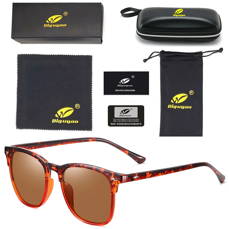 Новое поступление, UV400, поляризационные мужские солнцезащитные очки, классические, модные, Ретро стиль, брендовые, солнцезащитные очки, покрытие, для женщин, для вождения, оттенки, gafas De Sol - Цвет линз: Leopard---Brown