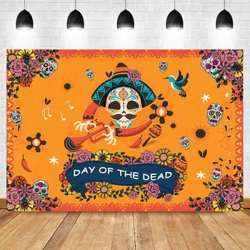 

NeoBack Day of The Dead Photography Background Mexico's Skull Skeleton Event Banner Photography Backdrops Studio Shoots
