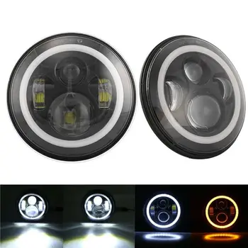

7Inch LED Headlight halo Projector DRL/Ambe For 07-17 Jeep Wrangler JK 2/4 Door for Land Rover Hummerr Turn Signal