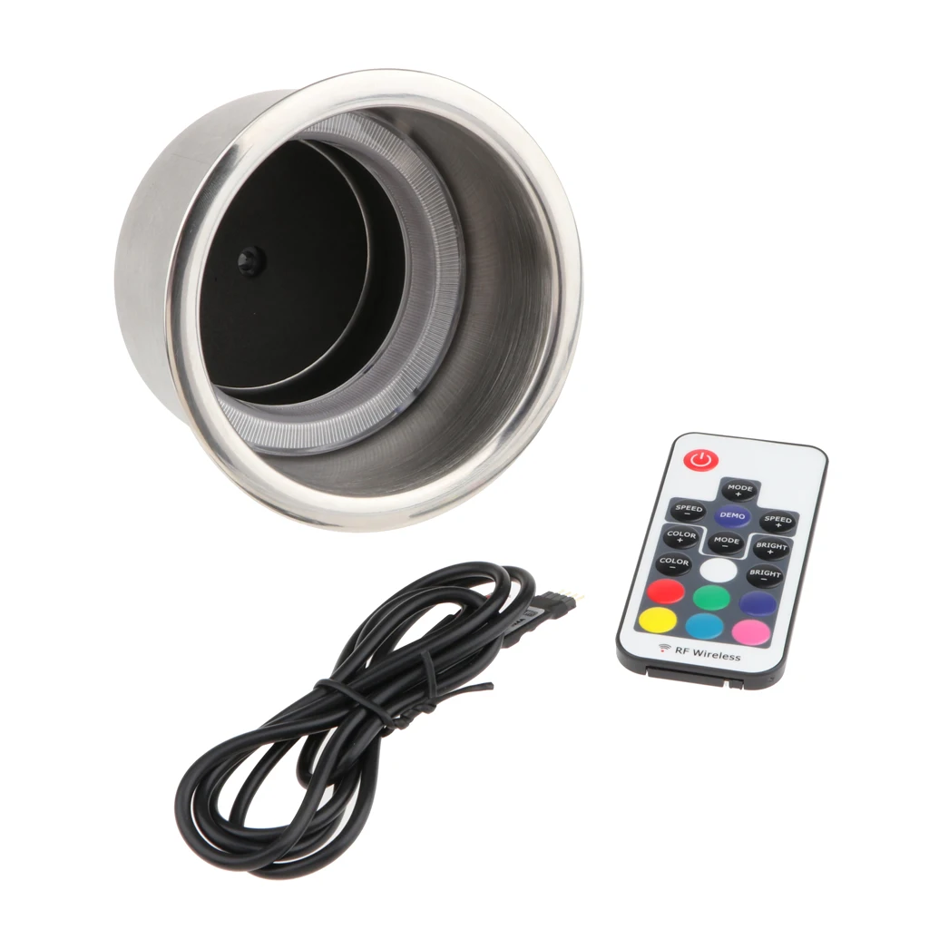 Stylish Cup Drink Holder with Drain LED Lights (Red/Green/BLue- RGB) and Remote Control for Marine Boat Car Truck Camper | Автомобили и