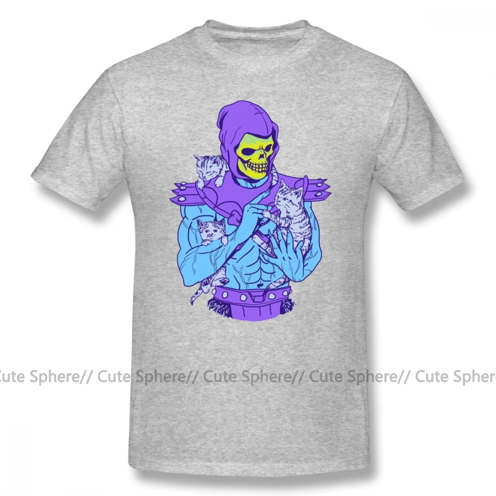 He Man, футболка Skeletor, Masters Of The Meowniverse, 100 хлопок, летняя футболка, забавная Мужская футболка с принтом, 4xl - Цвет: Gray