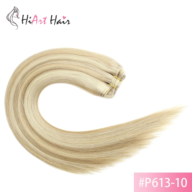 P613-10 HiArt 80 г, пряди для наращивания, человеческие волосы для наращивания, двойные пряди, пряди для наращивания remy, прямые волосы для наращивания, 1" 20" 22" - Цвет: P613-10