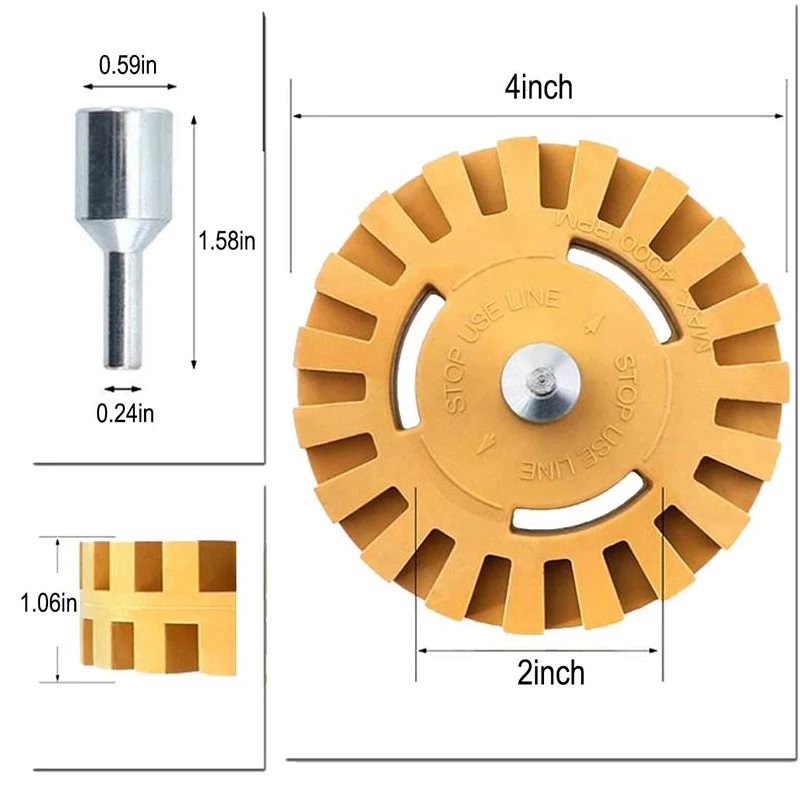 Инструмент для удаления наклеек, резиновый ластик, колесо с адаптером для сверла, 4 дюйма, насадка для сверла, 2 шт., подвесные доски и 1 шт., тряпка для R