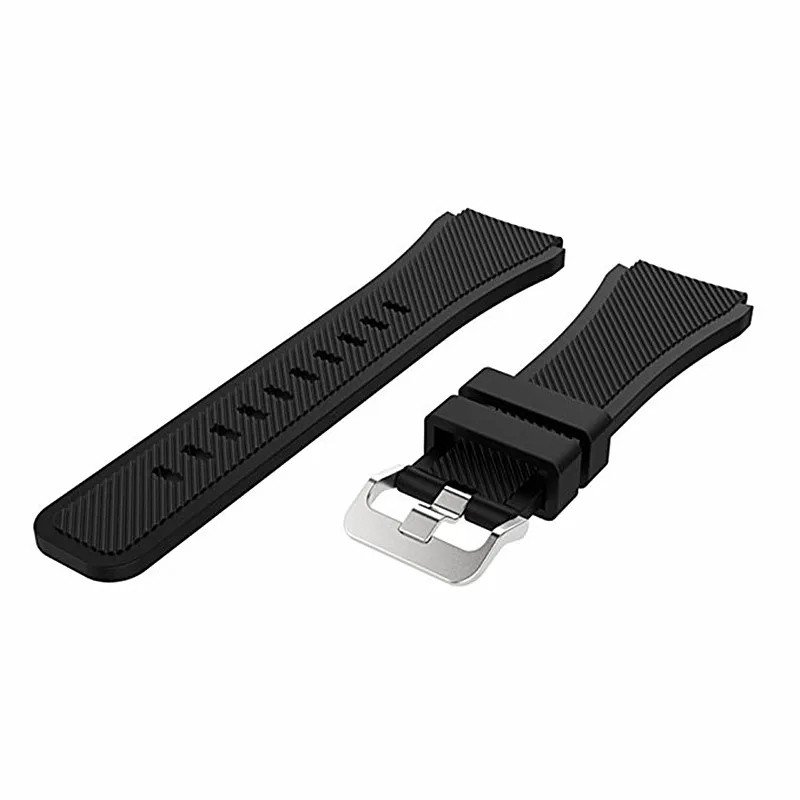 Ремешок 22 мм для samsung gear S3 Frontier/Classic/Galaxy Watch 46 мм/huawei Watch GT 46 мм/Ticwatch pro/S2/E2 силиконовый спортивный ремешок - Цвет ремешка: Black