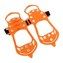 11 зубов кошки башмак Крышка ходьба бутсы Пешие прогулки Открытый Альпинизм ледяной захват шипы шпильки силиконовые противоскользящие