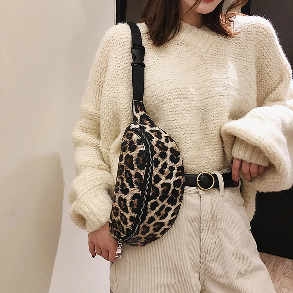 2019 Новая модная нейтральная Повседневная сумка-мессенджер на молнии с леопардовым принтом, Спортивная нагрудная сумка, поясная сумка