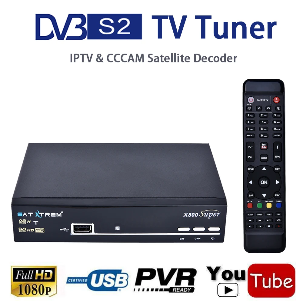 SATXTREM X800 супер ТВ-тюнер DVB S2 спутниковый декодер Clines Europe Cline для 1 года IP tv Receptor DVB-S2 Full HD Wifi приемник