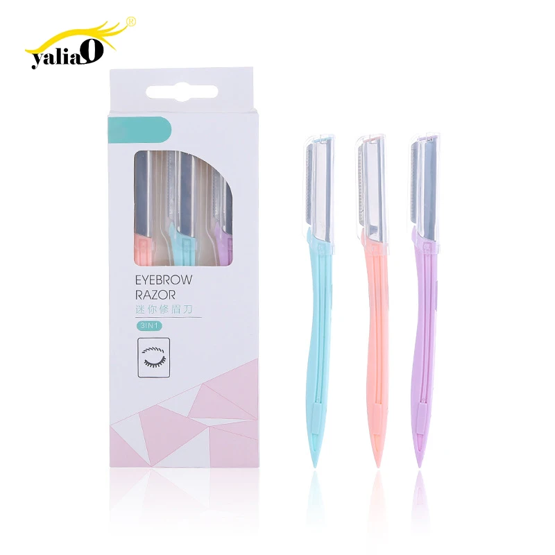 

YALIAO 3pcs Eyebrow Trimmer Set Hair Removal Face Hair Razors Eyebrow Shaver Makeup Knife Shaver Beauty Tools Eyebrow Blades
