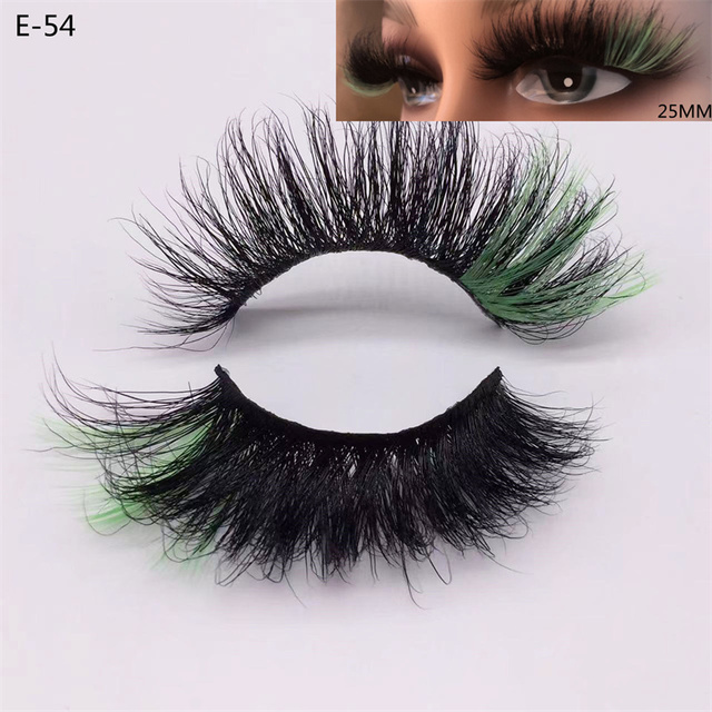 3D Mink Eyelashes Colorful 100% Mink Lashes Mix Color Pink Blue Red White False Eyelashes Fluffy Soft Cilias Vendor
