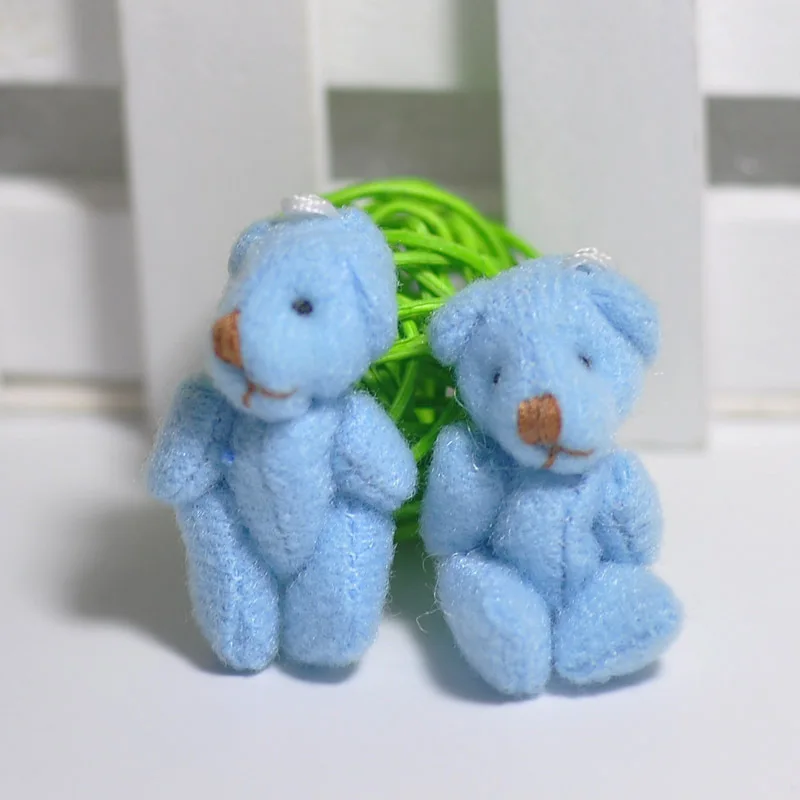 Blue 1 шт. Kawaii маленькие медведи плюшевые мягкие игрушки жемчужные бархатные куклы подарки мини плюшевый медведь - Цвет: Blue
