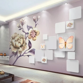 

Custom Wallpaper Beautiful Hand Painted Wall Mural Peony Flower 3d Wallpapers Home Decoration