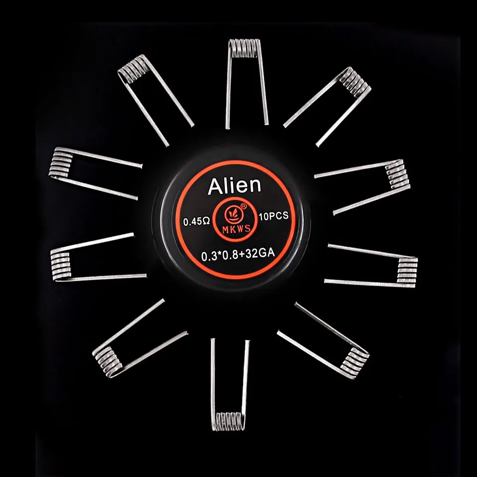 10 шт. Alien clapton ss316L NI80 A1 готовые катушки для RBA RDA RTA vape танк электронных сигарет к vape инопланетянин нагревательный провод