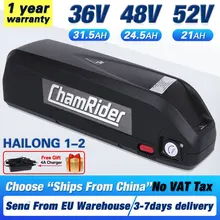 ChamRider – batterie Hailong pour vélo électrique, avec BMS 40a, 48V, 52V, 36V, 18650 W, 350W, 500W, 750W, 1000W, 1500W