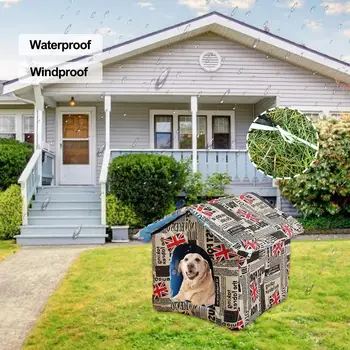

Outdoor Stray Cat House Pet House Waterproof Thickened Cat House Nest Tent Cabin Portable Pet Nest Villa Tent Kennel