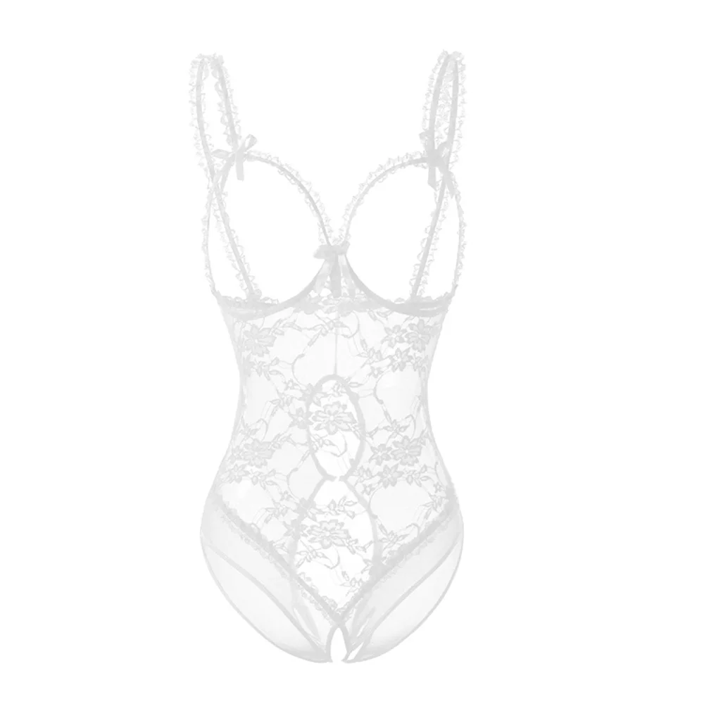 Женская Кружевная комбинация костюмы с открытой промежностью для женщин цельная
