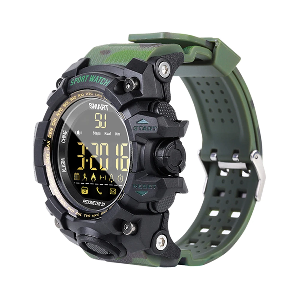 Watch  Waterproof Sports Smart Watch EX16S Camouflage Outdoor Bluetooth Remote Pedemeter Control Photo Long Standby Smartwatch