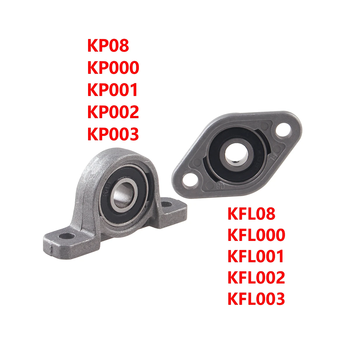 4pc KP08 8mm pillow block bearing zinc alloy insert linear bearing shaft support