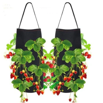 

Home Garden Felt Nursery Hanging Pot Strawberry Tomato Pepper Flower Seedling Planting Planting Planting Bag