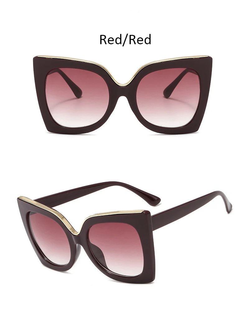 Большие черные солнцезащитные очки с бабочкой кошачий глаз, женские брендовые дизайнерские винтажные градиентные стильные солнцезащитные очки, женские ретро очки