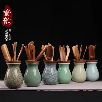 

Ceramic Kiln Celadon Tea Tray Accessories Ceramic Bamboo Kung Fu Tea Set Tray Accessories 6 Piece Suit S