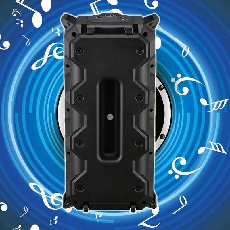 Двойные 8 дюймовые беспроводные портативные колонки на колесиках с USB