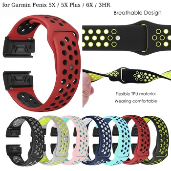 

26/ 22mm silicone Wrist Band Strap for Garmin Fenix 5X 5 5S Plus 3 3 HR Forerunner 935 watchband Quick Release Easy fit Bracelet