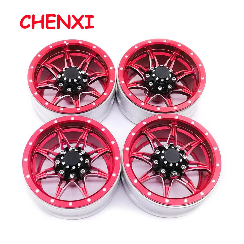 

4PCS RC Rock Crawler Metal Wheel Rim 1.9 Inch beadlock for 1/10 Axial SCX10 90046 90047 TAMIYA CC01 D90 D110 TF2 TRX-4 L27