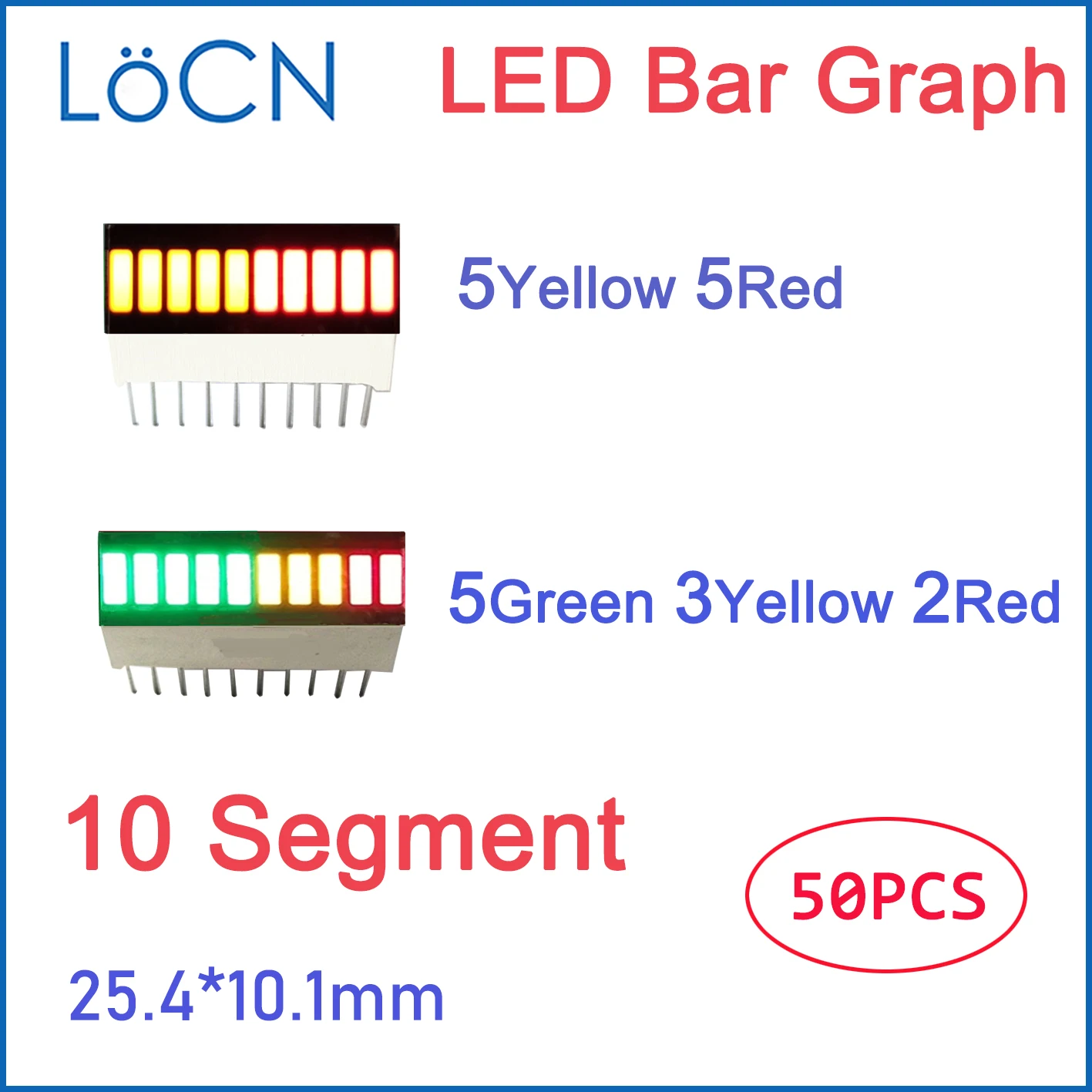 LED-Display-Bar-graph-Light-10-segment-RED-YELLOW-GREEN-Bargraph-multi ...