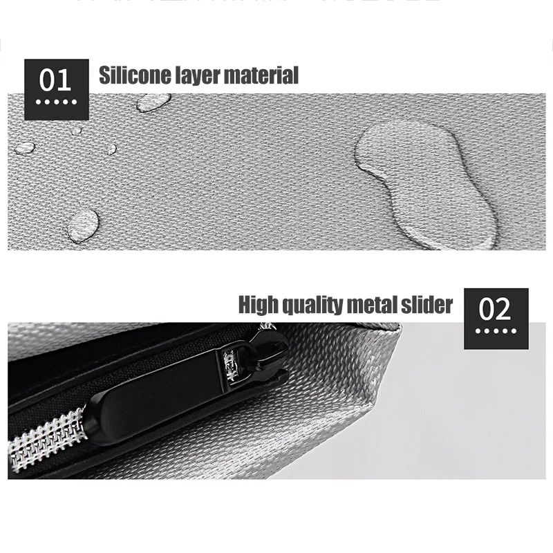 

Fireproof File Bag Silicone Waterproof File Computer Bags Portable Zipper Carrying Bag OD889