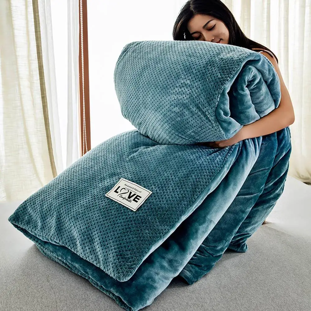 Svetanya теплое одеяло толстое одеяло зимнее одеяло - Цвет: 20194184blue