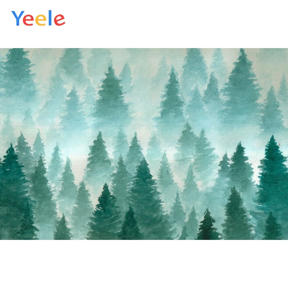 Фотофон с рождеством зимний Снежный сосновый лес Новорожденный ребенок день